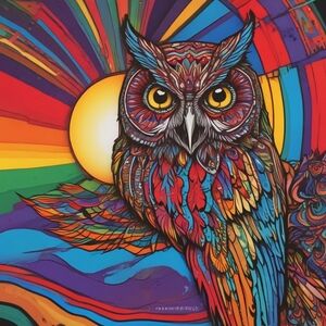 Colorful Owl Art Print